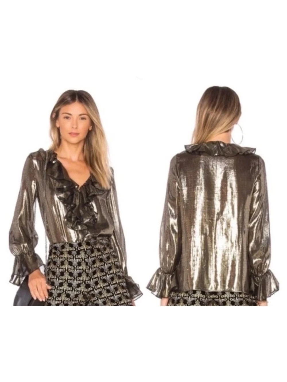 Alice+Olivia Elliot Ruffle Blouse